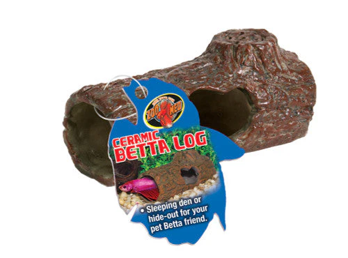 Zoo Med Ceramic Betta Log Aquarium Ornament Brown 4.25in SM - Image 2
