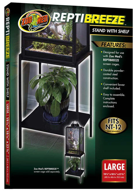 Zoo Med ReptiBreeze Stand w/Shelf Black LG - Image 2