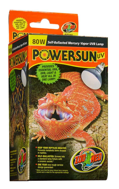 Zoo Med PowerSun UV Self-Ballasted Mercury Vapor Lamp Silver 80 Watt - Image 2