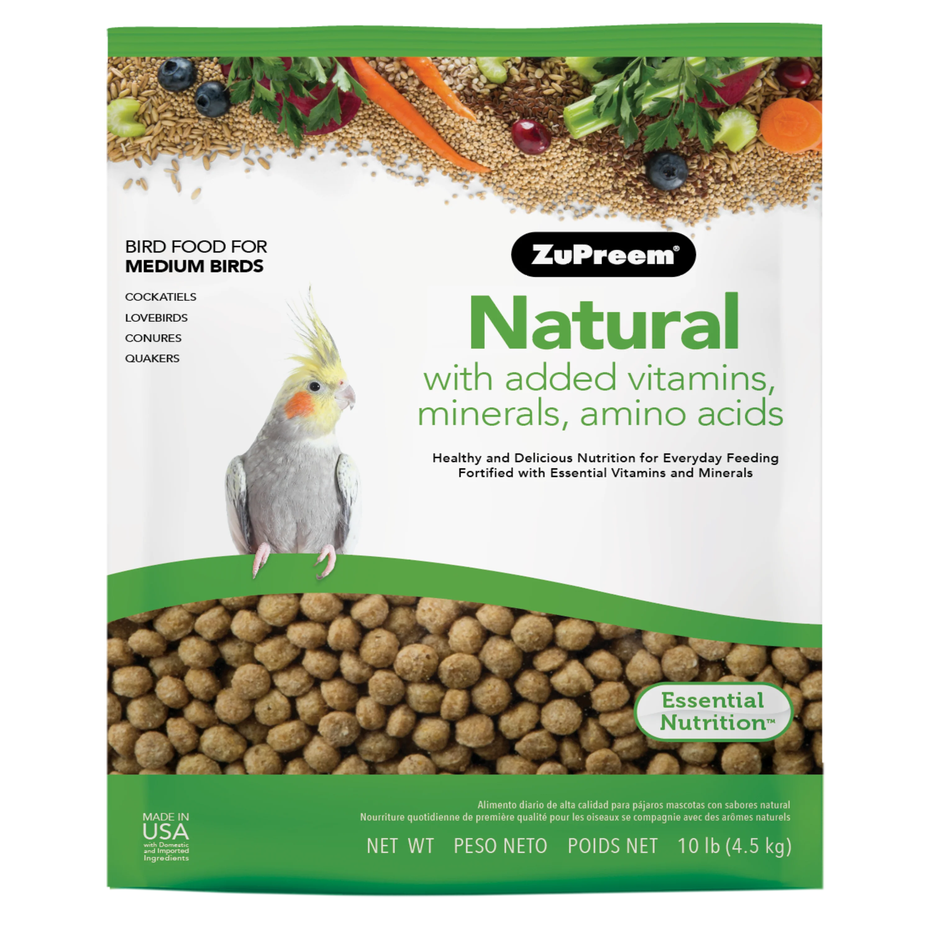 ZuPreem Natural Bird Food Cockatiels 10 lb